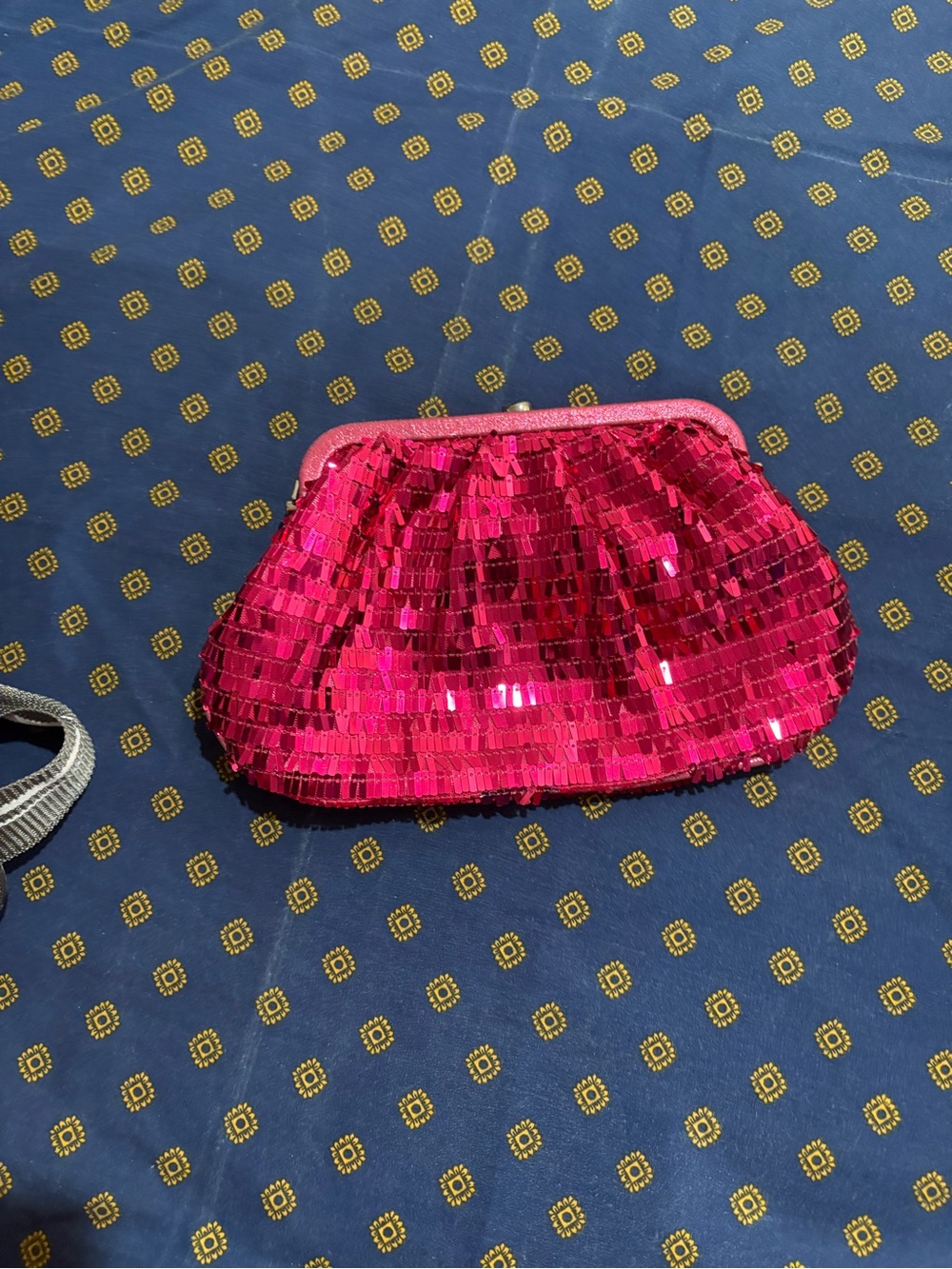 Sequin Clutch Bag in Hot Pink